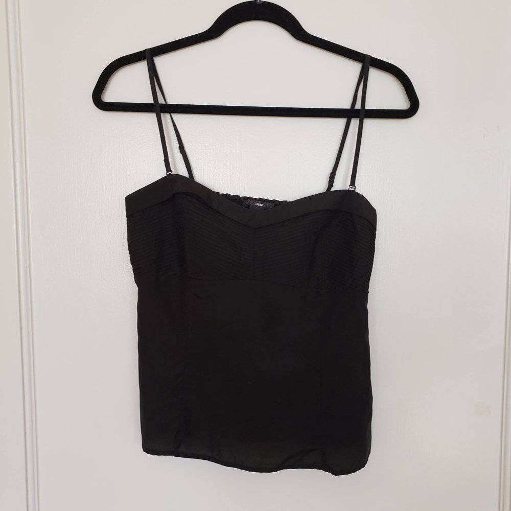 H&M Black Sweetheart Neckline Bustier Tank Top Cami Size 8